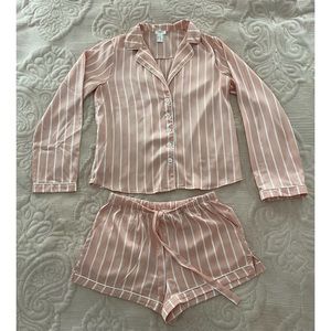 Satin PJ Shirt & Shorts Set